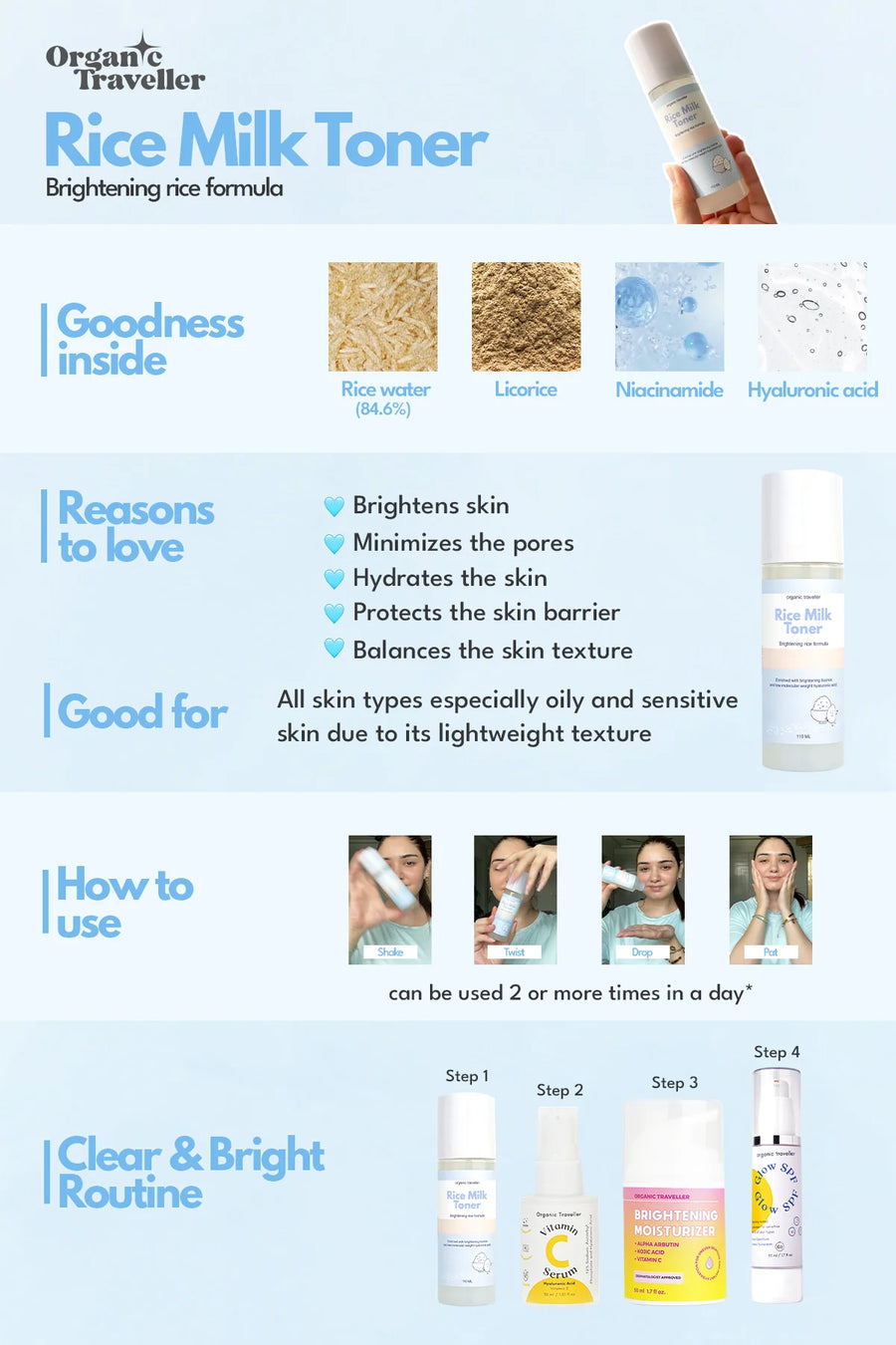 Rice Milk Toner: Brightening formula